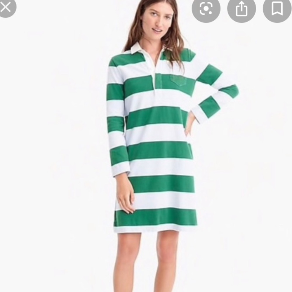 Jcrew NWT rugby stripe shirt dress tan and black